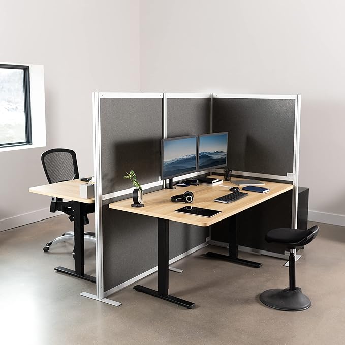 VIVO T-Shape Modular Corner Wall System, 4 Panels, Modern Professional Office - Image 2