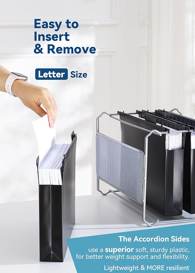 SortRax Plastic Extra Capacity Hanging File Folders, Heavy Duty - Image 3