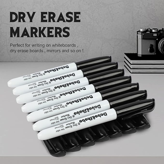Dabo&Shobo Dry Erase Markers 24 Pack, Low Odor Black Whiteboard Markers - Image 3