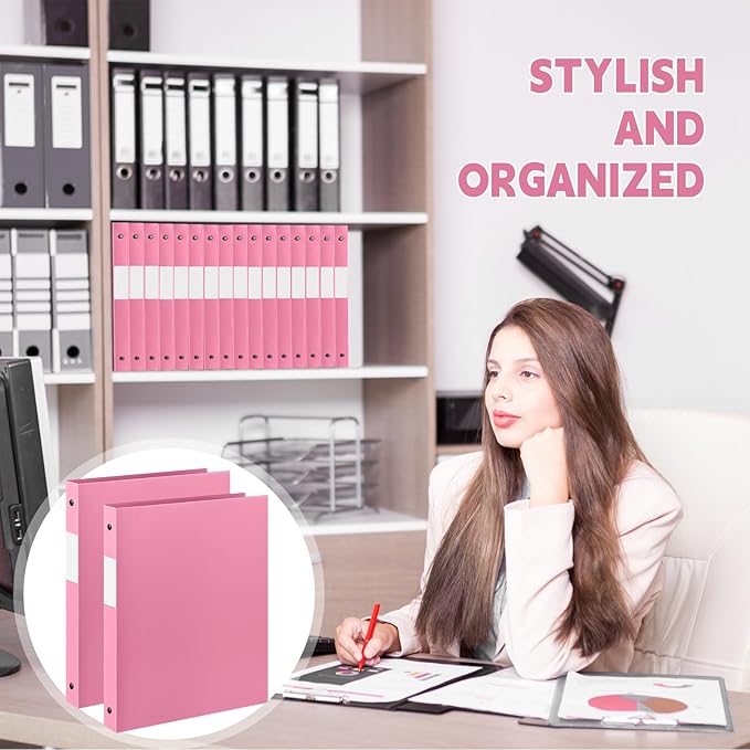 Henoyso 16 Pcs 3 Ring Binder 0.5 Inch Round Fits Letter Size 8.5'' x 11'' Paper - Image 6