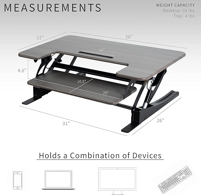 VIVO 36 inch Height Adjustable Stand Up Desk Converter, V Series, Quick Sit to - Image 4