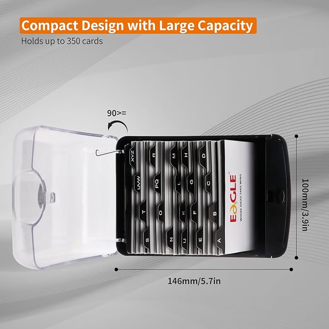 Eagle Business Card Box, Push-Button, Storage up to 350 Cards - Image 5
