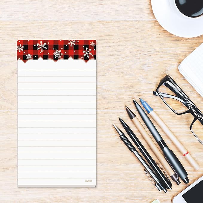Current Buffalo Plaid Magnetic Holiday Notepad Set – Set of 5 Memo Pads - Image 3