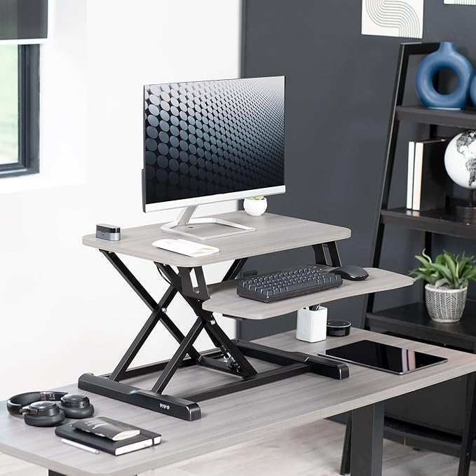 VIVO 26 inch Desk Converter, K Series, Height Adjustable Sit to Stand Riser - Image 2