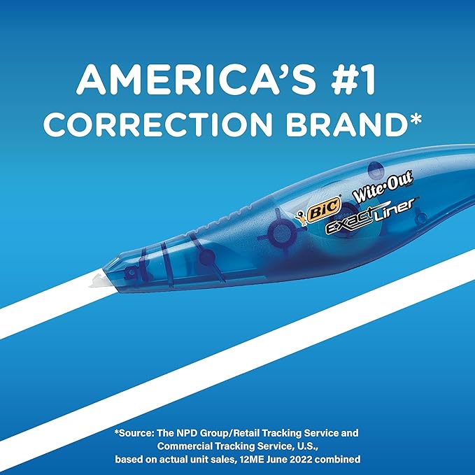 BIC Wite-Out Brand Exact Liner Correction Tape, 19.8 Feet, 4-Count Pack of - Image 6