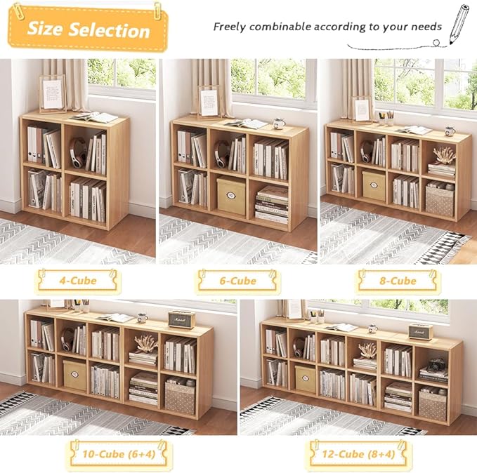 NELYE 6 Cube Organizer Bookcase - Image 6