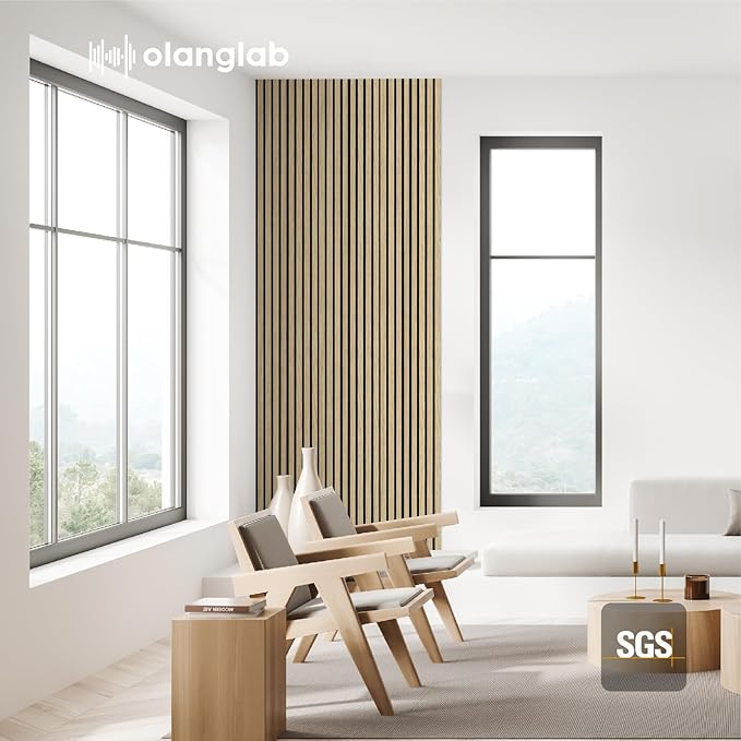 Olanglab Wood Slat Wall Panels 4 Pack, Wooden Acoustic Wall Panels, 94.5"x12.6" - Image 6