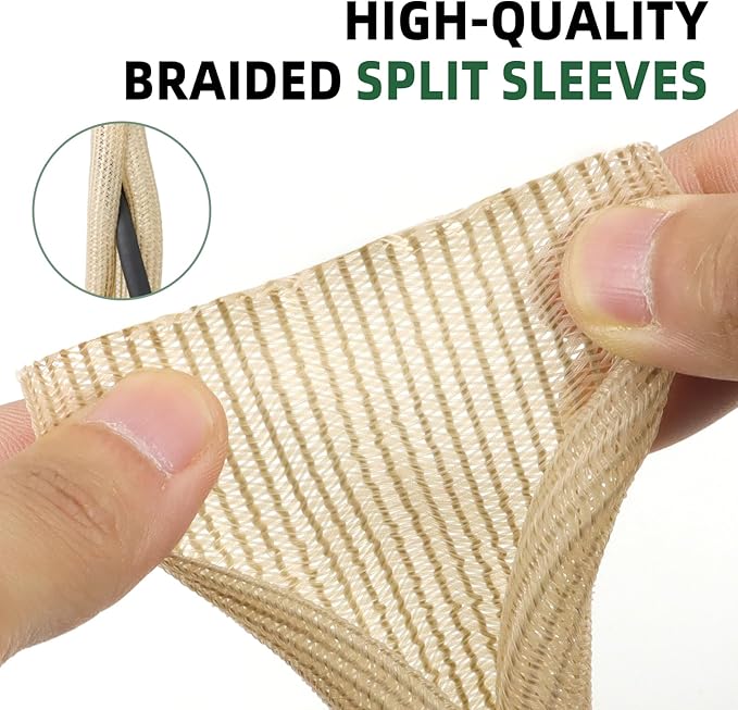 Split Wire Loom Tubing, Cable Protector Sleeve, Braided Cable Management - Image 3