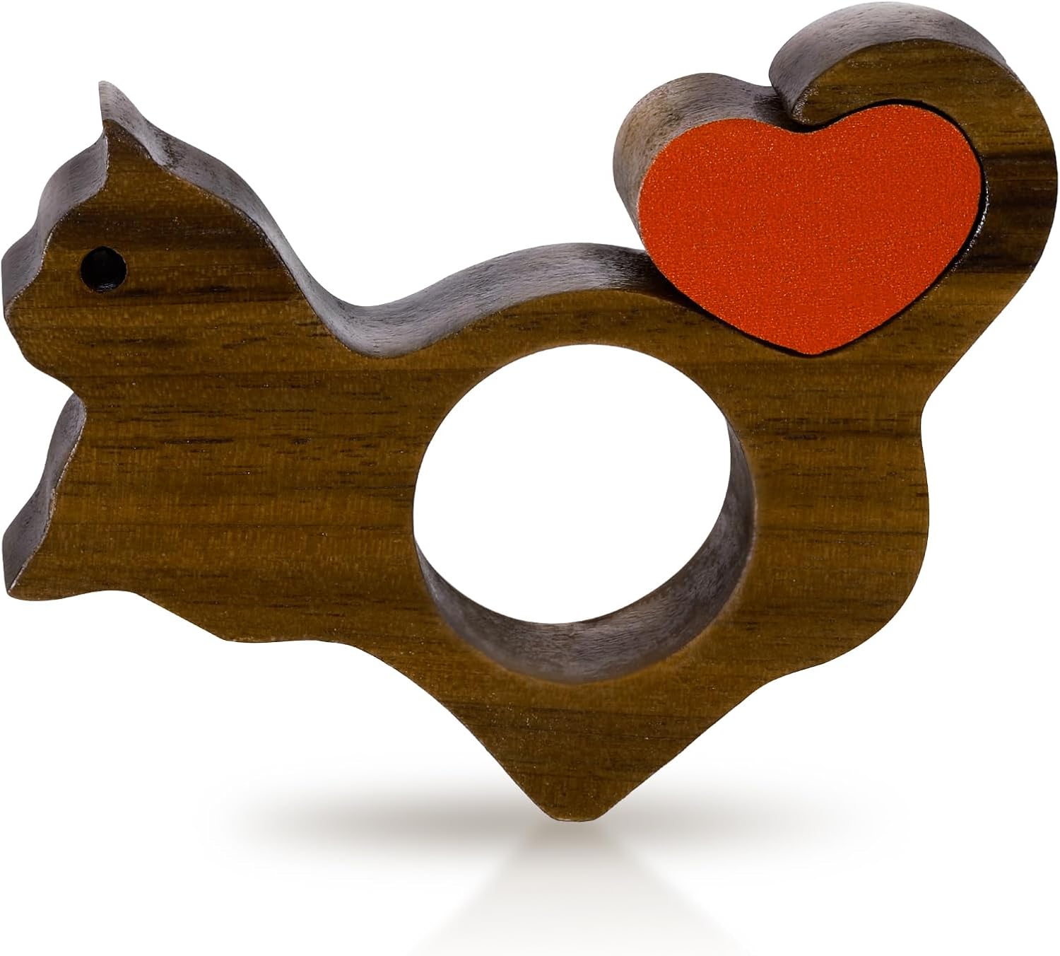 Cat Book Page Holder with Detachable Heart Gifts for Valentine's Day,Walnut Thumb Book Page Holders for Reading,Book Opener Holder Reading Accessories for Book Lovers with Gift Box (Large 0.94")