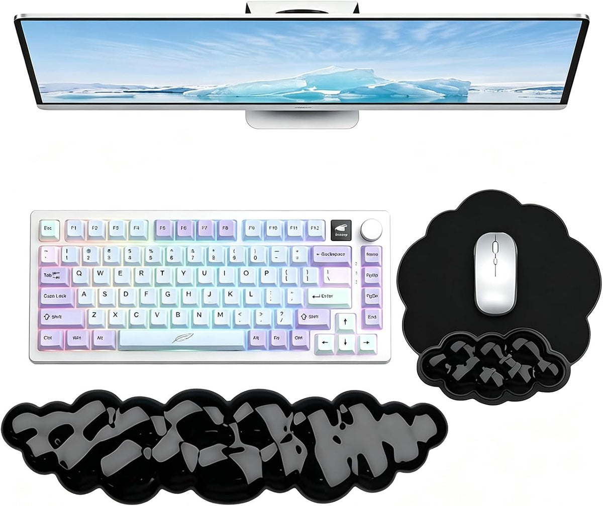 Gel Wrist Rest and Cloud Mouse Pad, for Keyboards and Mice - Ergonomic Pink K...