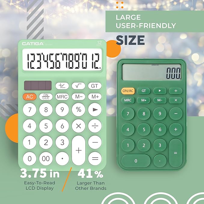 CATIGA 12 Digit Desktop Calculator Basic Desk Calculator - Image 3