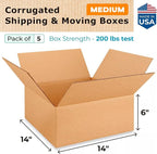 Medium Moving & Shipping Boxes 14 x 14 x 6 inches - Image 2