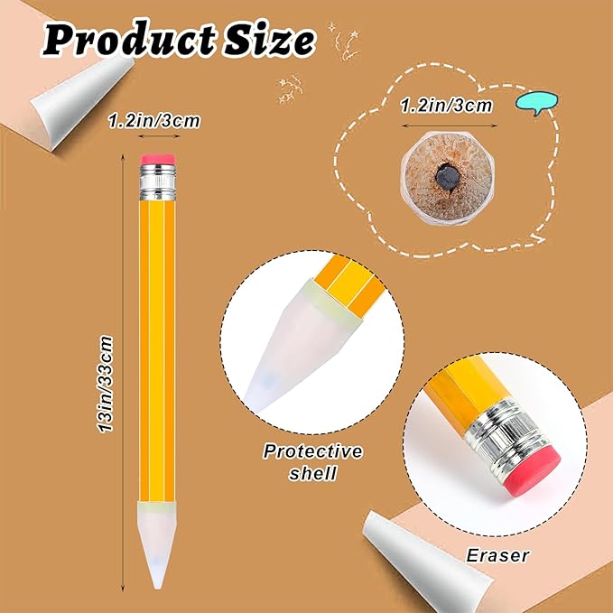 WLLHYF 10 Pcs Wooden Jumbo Pencils - Image 2