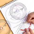 360° Protractor Pack of 5 Protactors Plastic Protractor Math Protractors Clear - Image 6