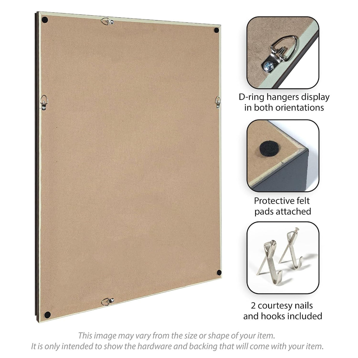 Kate and Laurel Framed Fabric Pinboard 26 x 20, Neutral Weave Printed Linen D...