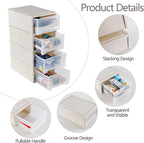 Buyitt 12 Quart Desktop Drawer Storage Unit, Plastic Stackable Storage Drawer - Image 4