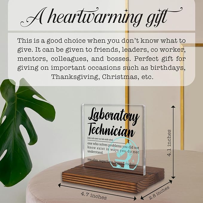 Laboratory Technician Gifts, Funny Appreciation Desk Sign - Image 4