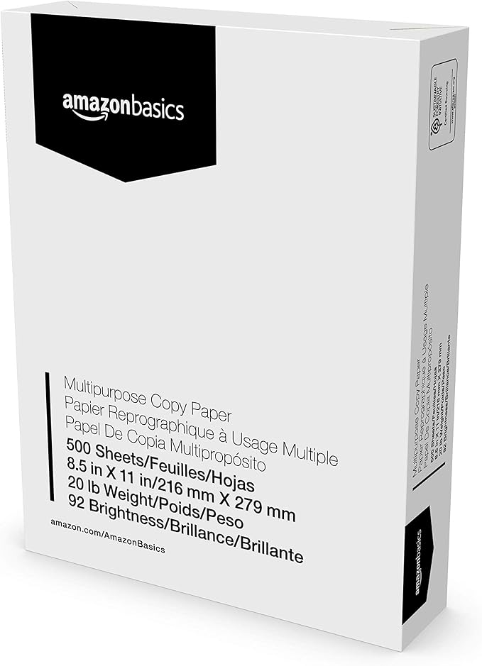 Amazon Basics Multipurpose Copy Printer Paper, 8.5 x 11 Inches, 20 lb, 21 Pallet by AmazonBasics