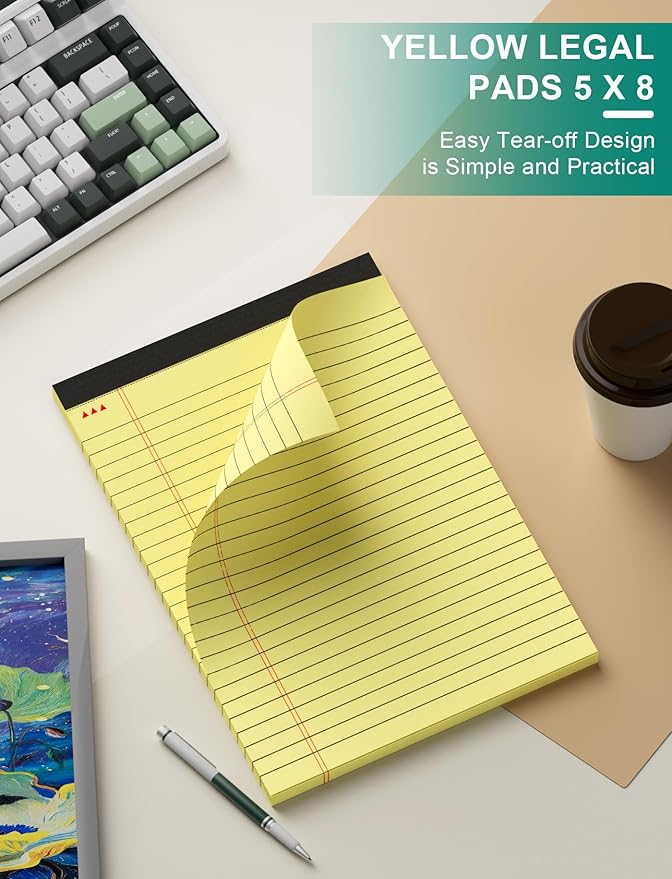 Legal Pads 5x8 Inch 12 Pack Yellow Note Pads 5x8 College Ruled Notepad - Image 4