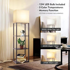 RUNTOP Plus - Floor Lamp with Shelves, Wide Shelf Lamp, Shelf Floor Lamp with - Image 3