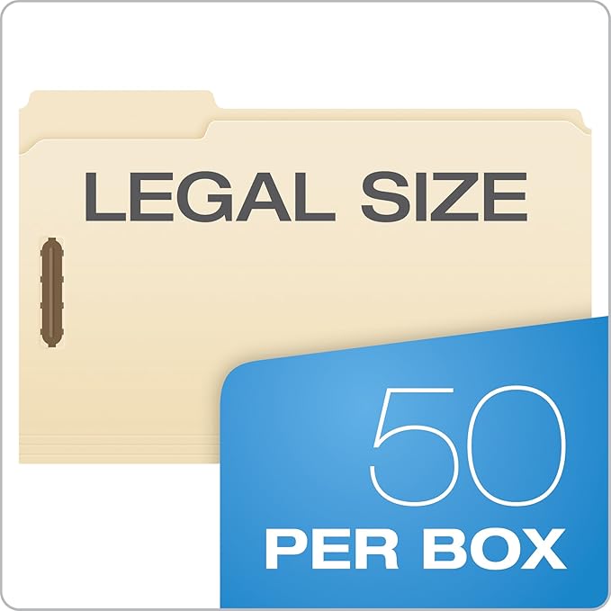 Pendaflex Manila File Folders Legal Size 2 Fasteners | 1/3 Cut Tabs | - Image 7