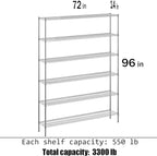 Regal Altair 14" Deep x 72" Wide x 96" Height Wire Shelving Kit | 6-Tier | NSF - Image 3