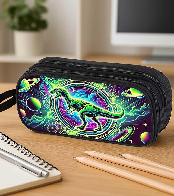 AnySmic Dinosaur Pencil Case for Boys and Girls, Dino Pencil Pouch for Kids - Image 4