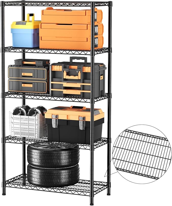 SINGAYE 5 Garage Shelving Wire Storage Heavy Duty Shelves 1750LBS Shelving Unit - Image 5