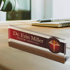 Artblox Personalized Office Desk Name Plate and Business Card Holder | Clear - Image 2
