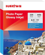 HARTWII 220 Sheets Photo Paper Glossy Inkjet 8.5x11 44lb 160Gsm A4 Letter Size by HARTWII