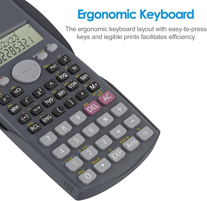 Helect 2-Line Engineering Scientific Calculator, Suitable - Image 3