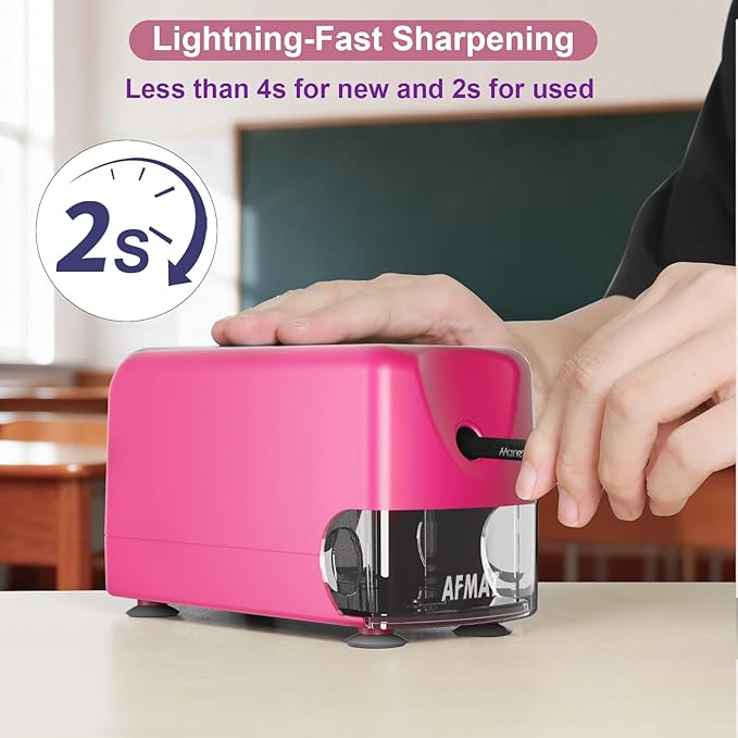 AFMAT Electric Pencil Sharpener, Cordless & Rechargeable, Heavy Duty Classroom - Image 5