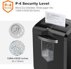 Bonsaii 16-Sheet Microcut Paper Shredder, 60-Minute Home Office Heavy Duty - Image 3