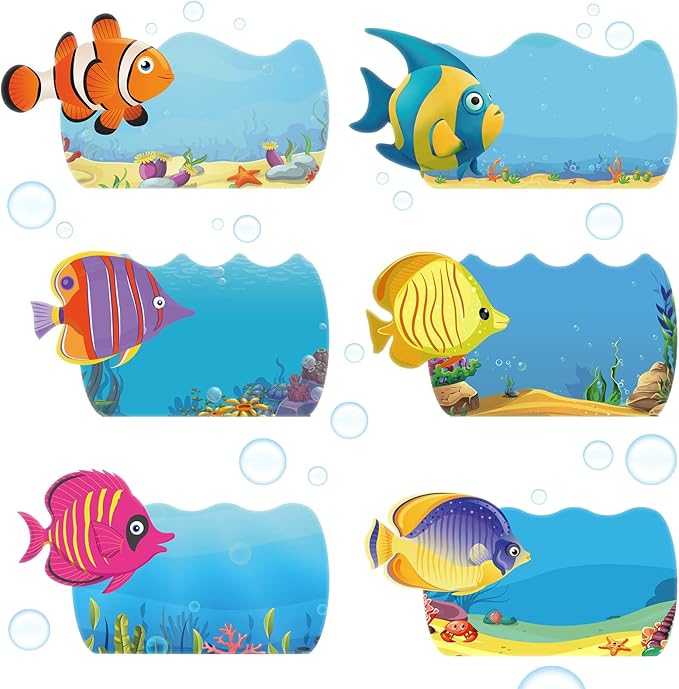 Henoyso 108 Pcs Ocean Themed Desk Name Tags by Henoyso