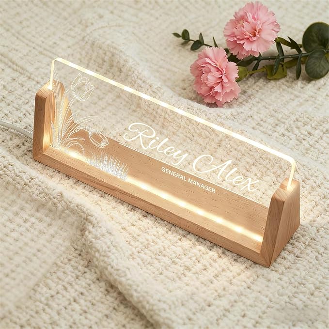 Light Up Desk Name Plate Personalized, Custom Office Sign - Image 6