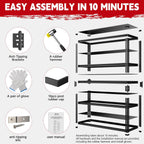 lauxery 5-tier heavy duty garage shelving, 48 x24, front angle view