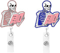 2Pcs Funny Skeleton Office Badge Reel Retractable by Unknown