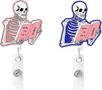 2Pcs Funny Skeleton Office Badge Reel Retractable by Unknown