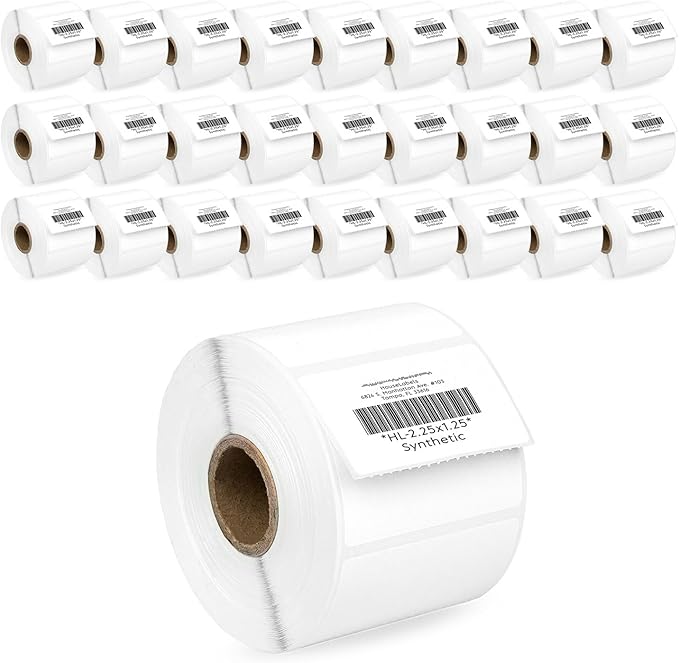 HOUSELABELS 2.25" x 1.25" Address Labels on 1" Core in Polypropylene Compatible by HouseLabels