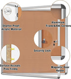 Mifuro 38"x38" Enclosed Bulletin Board, Lockable Weather-Resistant Aluminum - Image 3