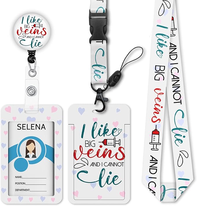 ID Badge Holder with Breakaway Lanyard, Cute Badge Reel Badge Clip Retractable by Mcapirivo