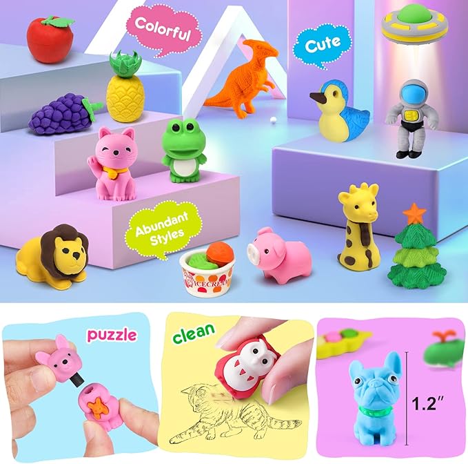 Arscniek 140 Pack Animal Erasers - Image 5