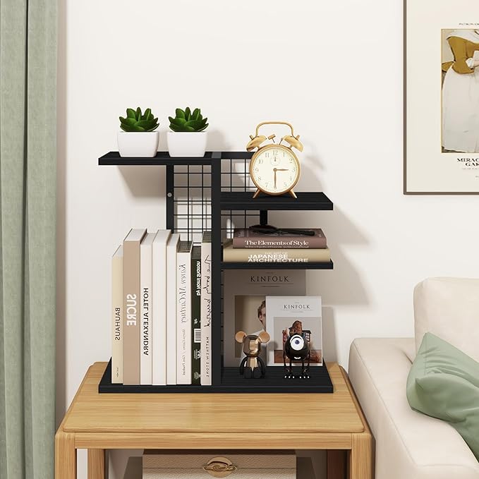 ELITEROO Desktop Bookshelf, 4 Tier Wood Desk Organizer Shelf, Tabletop Storage - Image 8