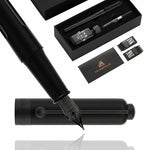 HUASHILAI Luxury Matte Black Forest Fountain Pen Set, Titanium Black Extra Fine by HUASHILAI