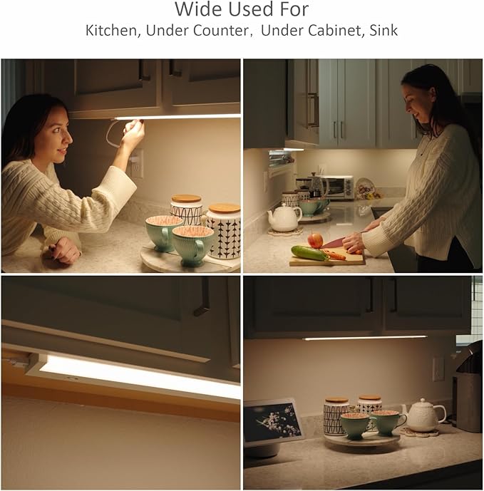 Leetdud LED Under Cabinet Lighting Hardwired or Plug in, 18 Inch 9W, Dimmable 5 - Image 5