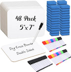 Affrolling 48 Sets Small Whiteboard Dry Erase Boards 5" x7'' Mini Double Sided by Affrolling