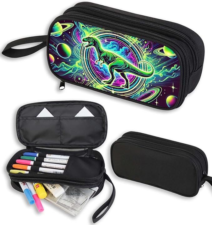 AnySmic Dinosaur Pencil Case for Boys and Girls, Dino Pencil Pouch for Kids by AnySmic