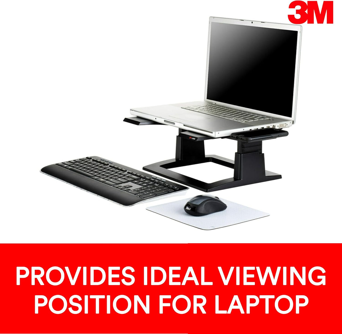3M Adjustable Notebook Riser, 13 in x 13 in x 2 in