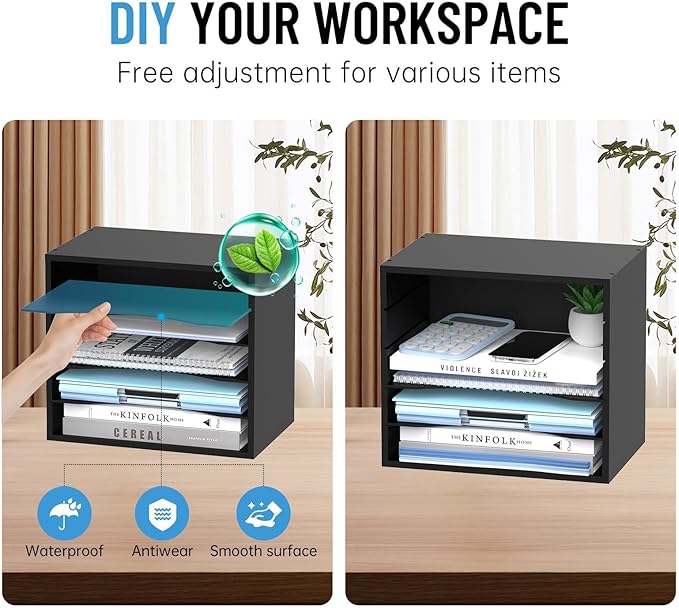 SHARKWOODS 5-Tier Wood Desk Organizer, Paper Tray Organizer - Image 4