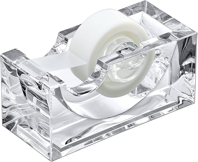 Amazing Abby - Tanya - Acrylic Tape Dispenser, Plastic Label Roll Holder by AmazingAbby